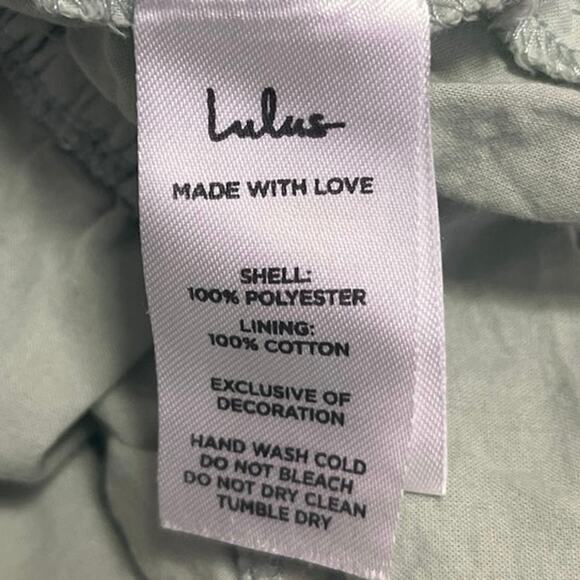 Lulus Green Long Sleeve Embellished Faux Wrap V Neck Peplum Blouse Top Size M - Picture 5 of 5